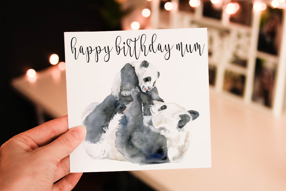 Mum Birthday Card, Panda Birthday Card, Card for Mum - Click Image to Close